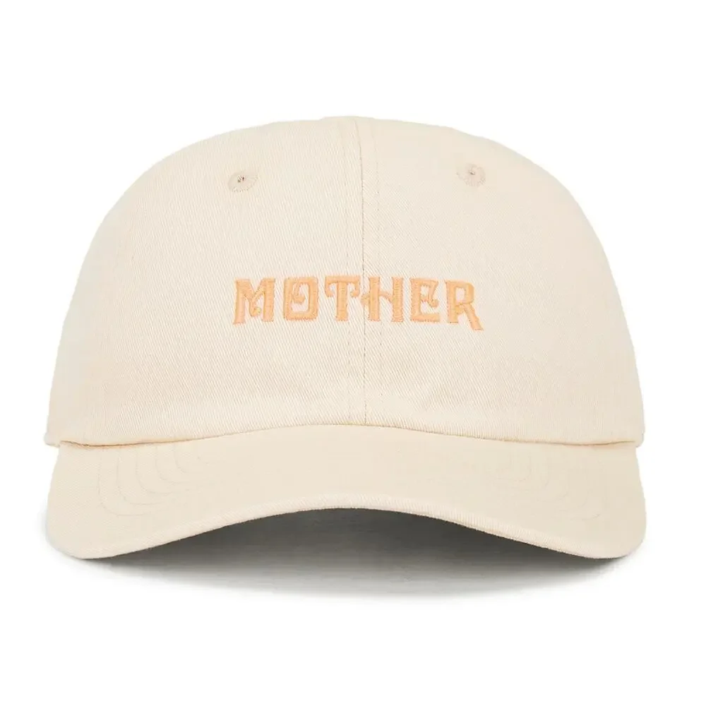 MOTHER Denim Hats off Cap Tan with Orange Lettering NWT